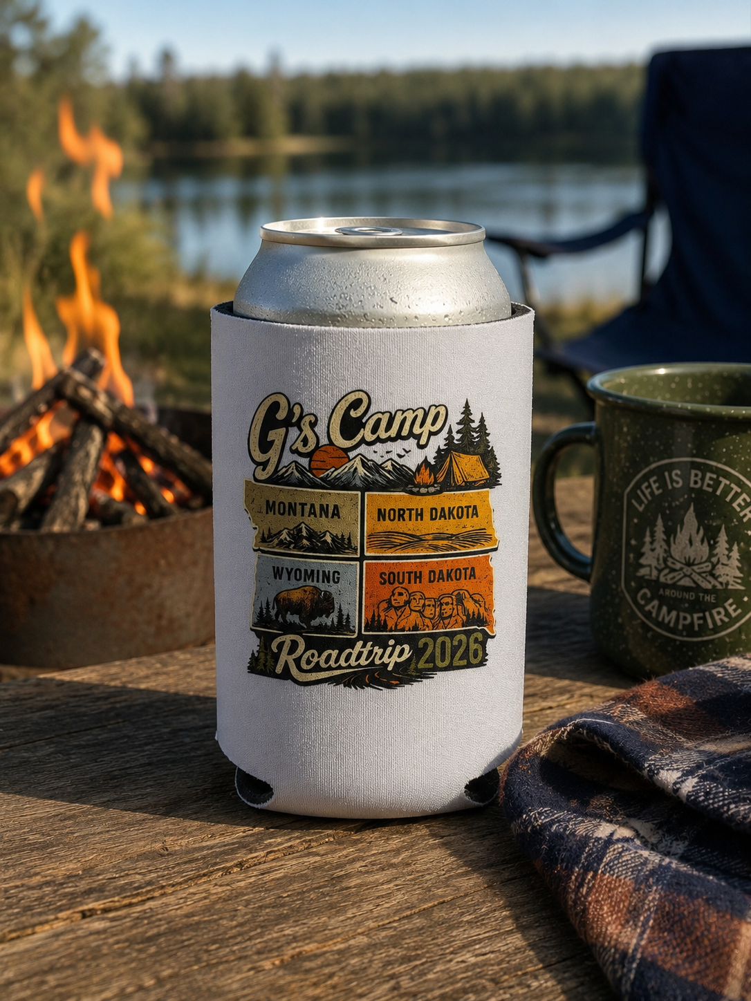 Finished full-color G’s Camp Roadtrip can cooler