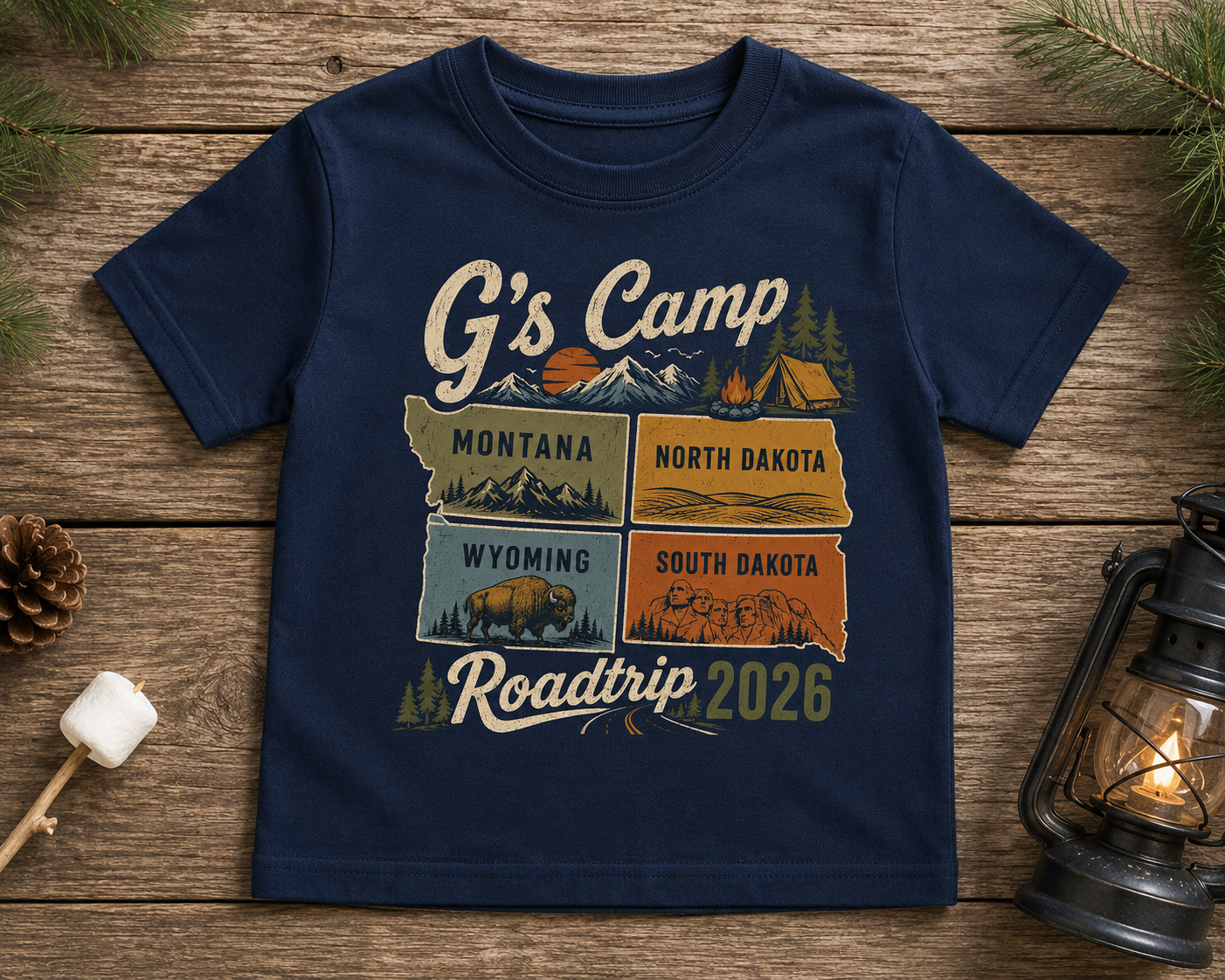 Finished full-color G’s Camp Roadtrip shirt