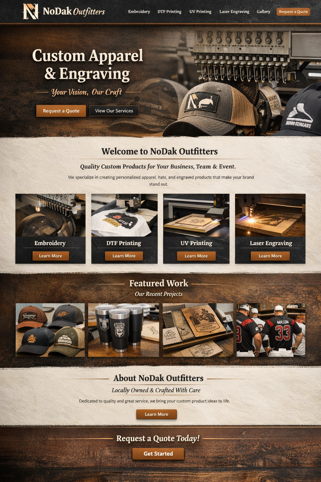 Finished custom award and challenge coin products from NoDak Threads