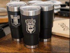 Finished personalized drinkware